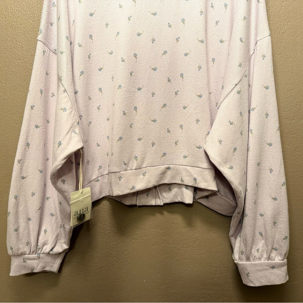 a.n.a. Women's Plus Lilac Long Sleeve Button Up Cardigan Size 1X Whimsy Florals - Picture 14 of 16